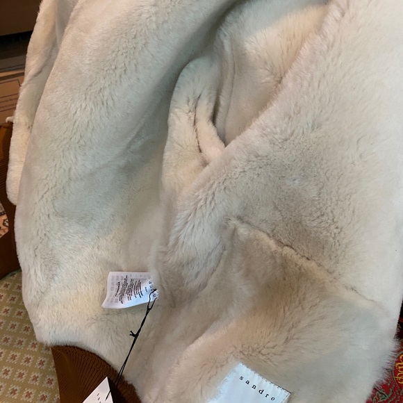 Sandro Shearling Bomber Jacket - Picture 5 of 5